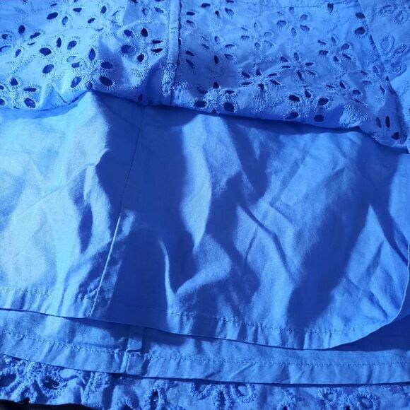 G.H. Bass & Co. Skirt Ladies 16 Blue Cotton Lace Overlay - Picture 4 of 6